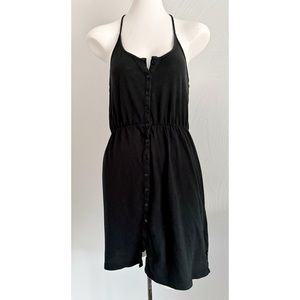GUC RVCA Lightweight Summer Dress - Black Beach Cover Up Black Halter Large